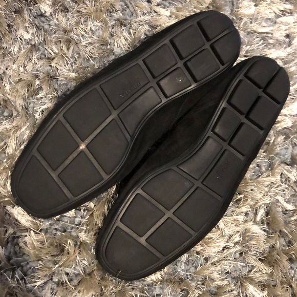 Prada Authentic Suede Black Lace Up Flat Booties - Picture 7 of 8